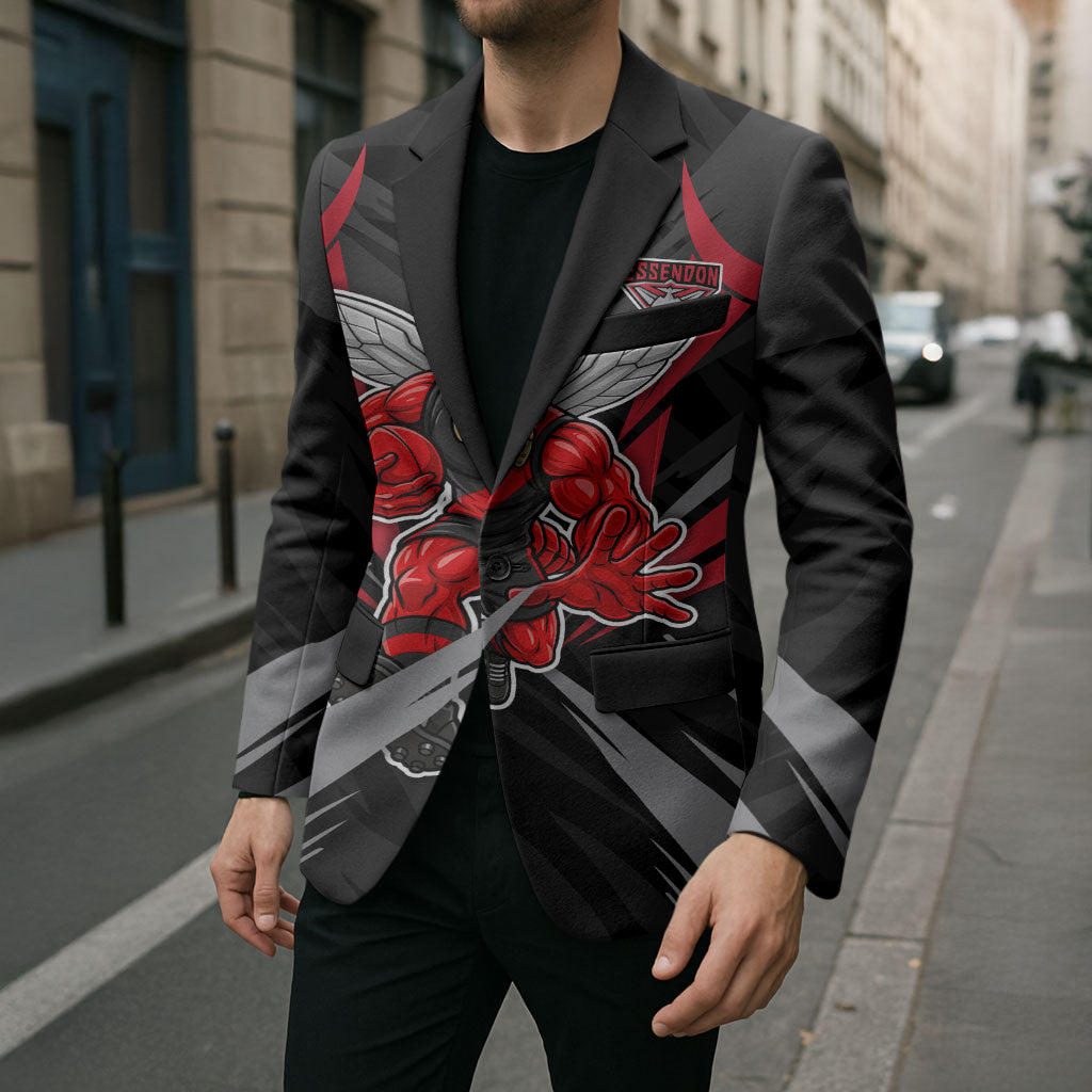 Essendon Bombers Australian Football Blazer Fierce Mosquito Pilot Mascot - Bold Team Colors