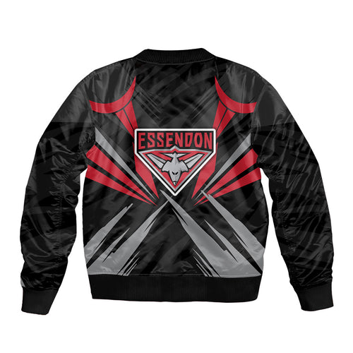 Essendon Bombers Australian Football Bomber Jacket Fierce Mosquito Pilot Mascot - Bold Team Colors