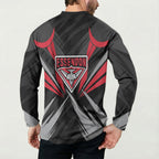 Essendon Bombers Australian Football Button Sweatshirt Fierce Mosquito Pilot Mascot - Bold Team Colors