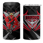 Essendon Bombers Australian Football 4 in 1 Can Cooler Tumbler Fierce Mosquito Pilot Mascot - Bold Team Colors