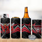 Essendon Bombers Australian Football 4 in 1 Can Cooler Tumbler Fierce Mosquito Pilot Mascot - Bold Team Colors