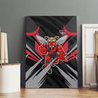 Essendon Bombers Australian Football Canvas Wall Art Fierce Mosquito Pilot Mascot - Bold Team Colors