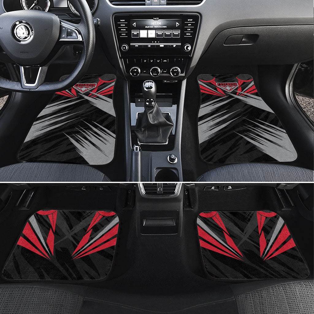 Essendon Bombers Australian Football Car Mats Fierce Mosquito Pilot Mascot - Bold Team Colors