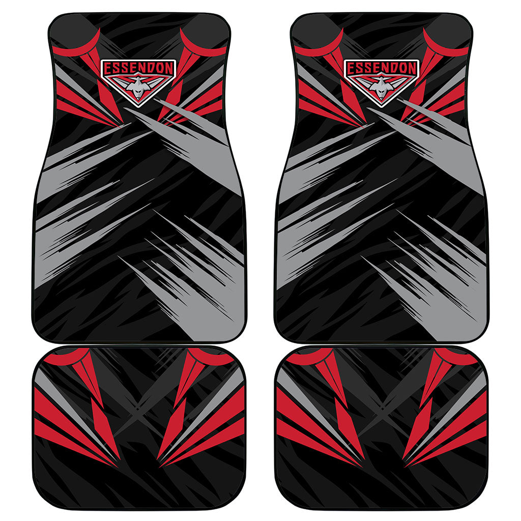 Essendon Bombers Australian Football Car Mats Fierce Mosquito Pilot Mascot - Bold Team Colors