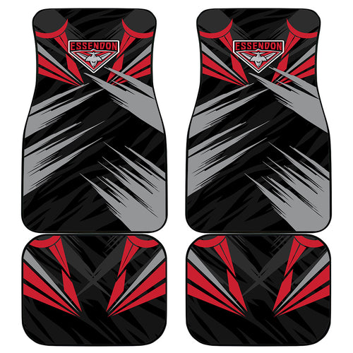 Essendon Bombers Australian Football Car Mats Fierce Mosquito Pilot Mascot - Bold Team Colors