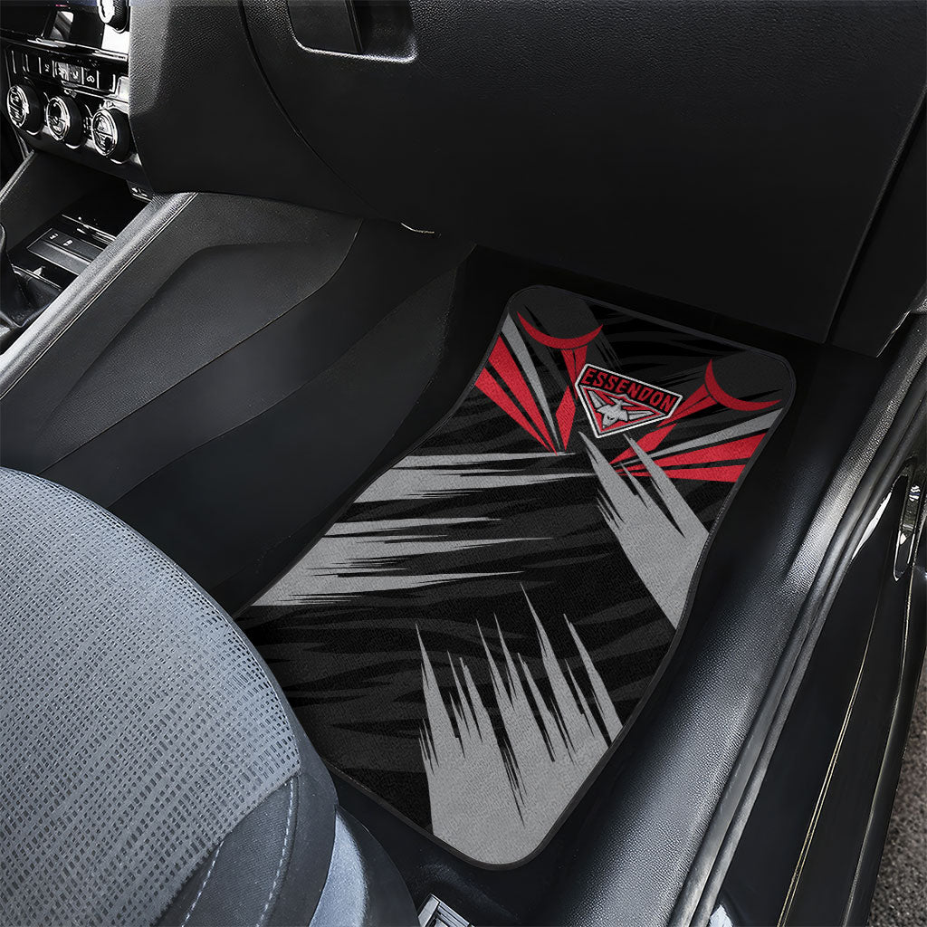 Essendon Bombers Australian Football Car Mats Fierce Mosquito Pilot Mascot - Bold Team Colors