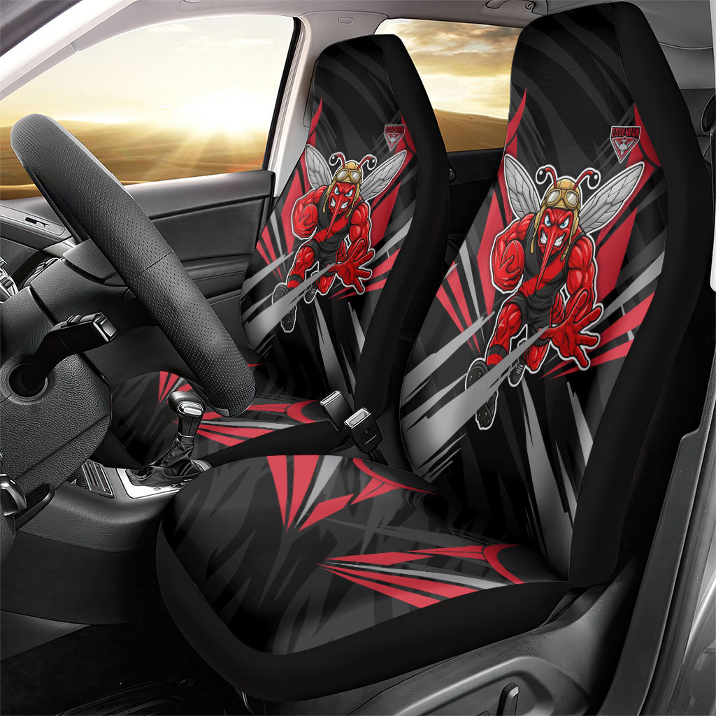 Essendon Bombers Australian Football Car Seat Cover Fierce Mosquito Pilot Mascot - Bold Team Colors