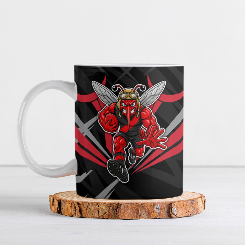 Essendon Bombers Australian Football Ceramic Mug Fierce Mosquito Pilot Mascot - Bold Team Colors