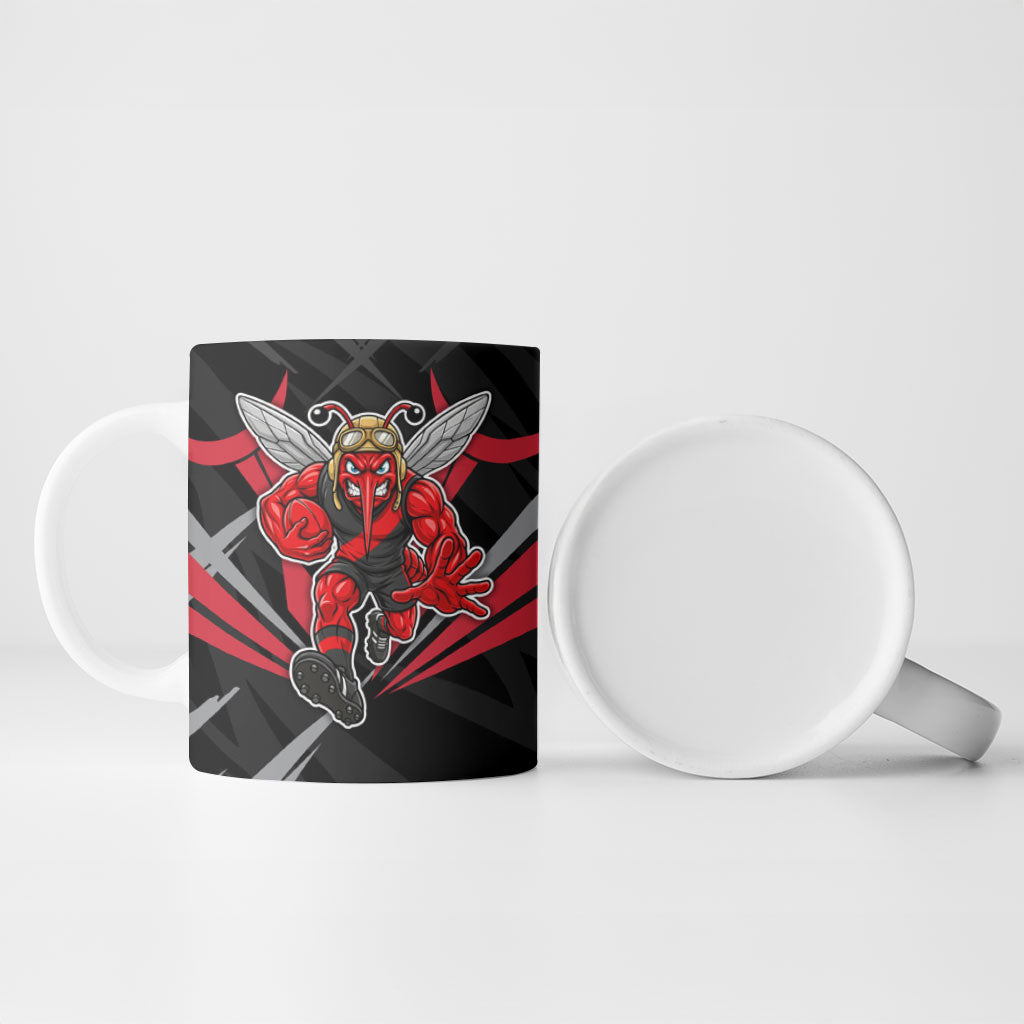 Essendon Bombers Australian Football Ceramic Mug Fierce Mosquito Pilot Mascot - Bold Team Colors