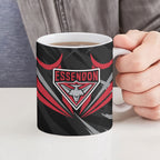 Essendon Bombers Australian Football Ceramic Mug Fierce Mosquito Pilot Mascot - Bold Team Colors