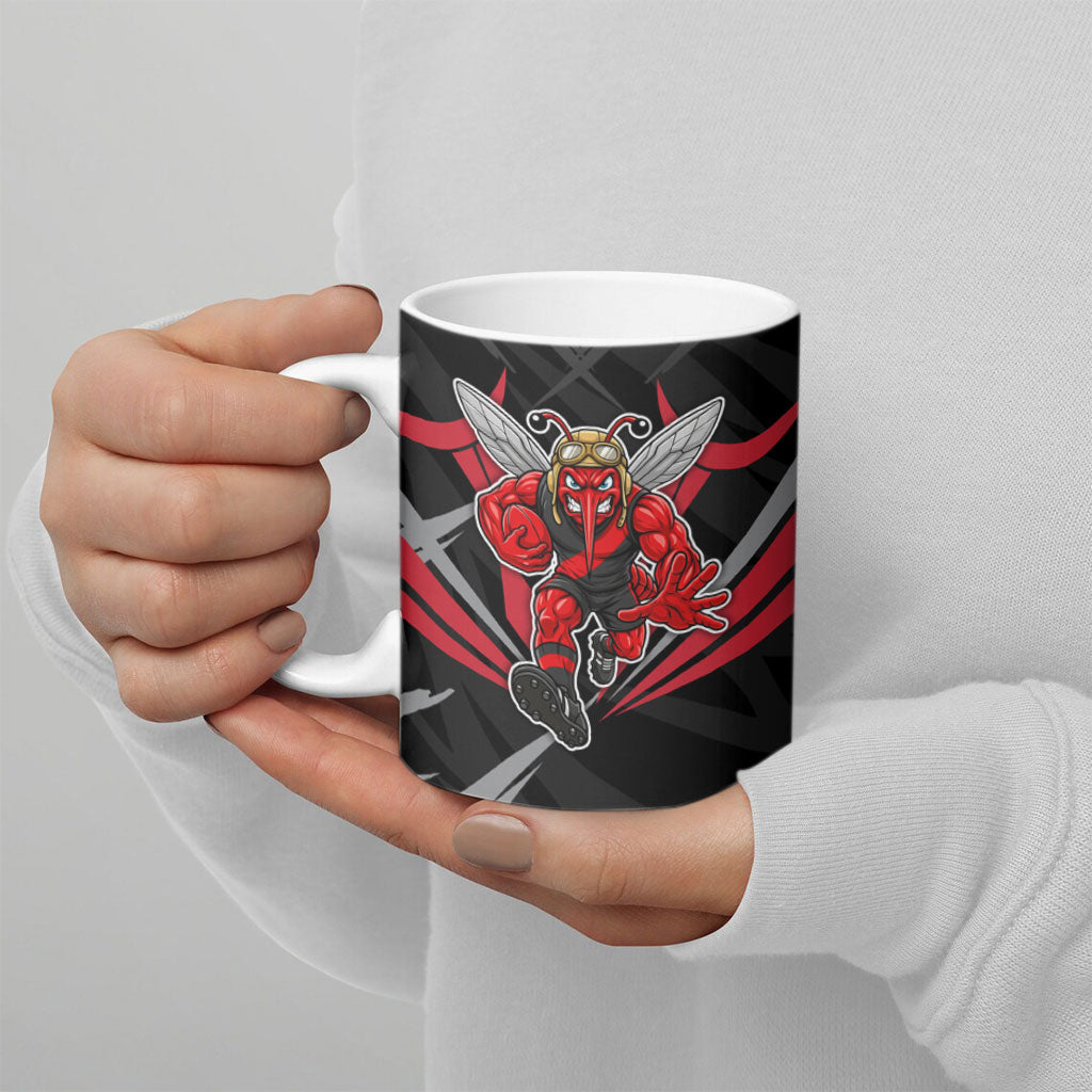 Essendon Bombers Australian Football Ceramic Mug Fierce Mosquito Pilot Mascot - Bold Team Colors