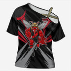 Essendon Bombers Australian Football Cross Shoulder Shirt Fierce Mosquito Pilot Mascot - Bold Team Colors