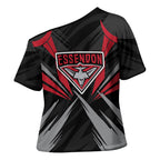 Essendon Bombers Australian Football Cross Shoulder Shirt Fierce Mosquito Pilot Mascot - Bold Team Colors