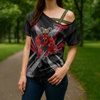 Essendon Bombers Australian Football Cross Shoulder Shirt Fierce Mosquito Pilot Mascot - Bold Team Colors
