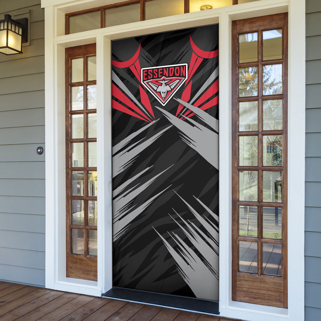 Essendon Bombers Australian Football Door Cover Fierce Mosquito Pilot Mascot - Bold Team Colors