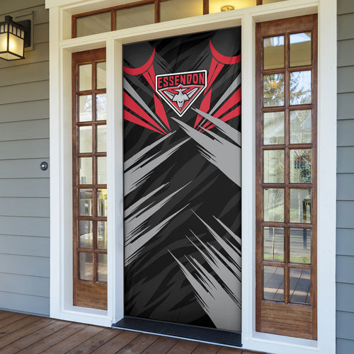 Essendon Bombers Australian Football Door Cover Fierce Mosquito Pilot Mascot - Bold Team Colors