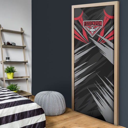 Essendon Bombers Australian Football Door Cover Fierce Mosquito Pilot Mascot - Bold Team Colors