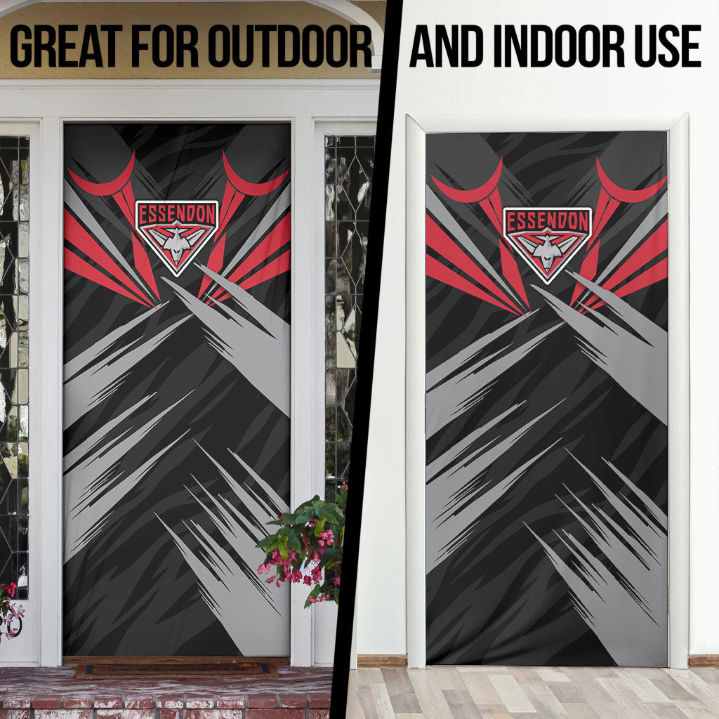 Essendon Bombers Australian Football Door Cover Fierce Mosquito Pilot Mascot - Bold Team Colors