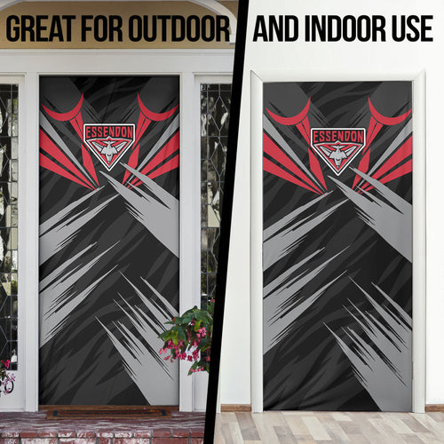 Essendon Bombers Australian Football Door Cover Fierce Mosquito Pilot Mascot - Bold Team Colors
