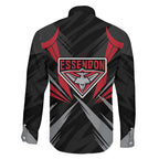 Essendon Bombers Australian Football Family Matching Long Sleeve Bodycon Dress and Hawaiian Shirt Fierce Mosquito Pilot Mascot - Bold Team Colors