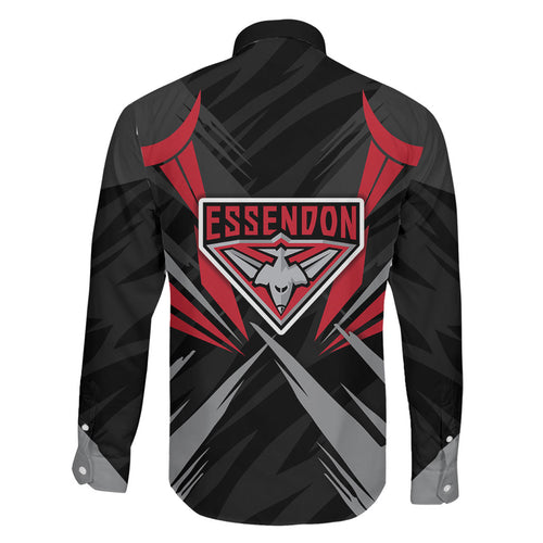 Essendon Bombers Australian Football Family Matching Mermaid Dress and Hawaiian Shirt Fierce Mosquito Pilot Mascot - Bold Team Colors