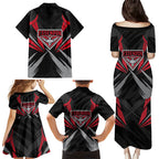 Essendon Bombers Australian Football Family Matching Puletasi and Hawaiian Shirt Fierce Mosquito Pilot Mascot - Bold Team Colors