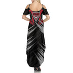 Essendon Bombers Australian Football Family Matching Summer Maxi Dress and Hawaiian Shirt Fierce Mosquito Pilot Mascot - Bold Team Colors