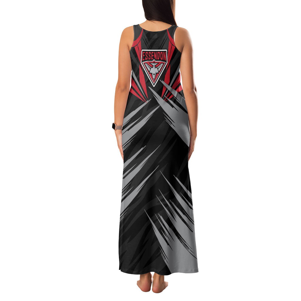 Essendon Bombers Australian Football Family Matching Tank Maxi Dress and Hawaiian Shirt Fierce Mosquito Pilot Mascot - Bold Team Colors