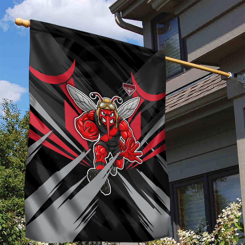 Essendon Bombers Australian Football Garden Flag Fierce Mosquito Pilot Mascot - Bold Team Colors