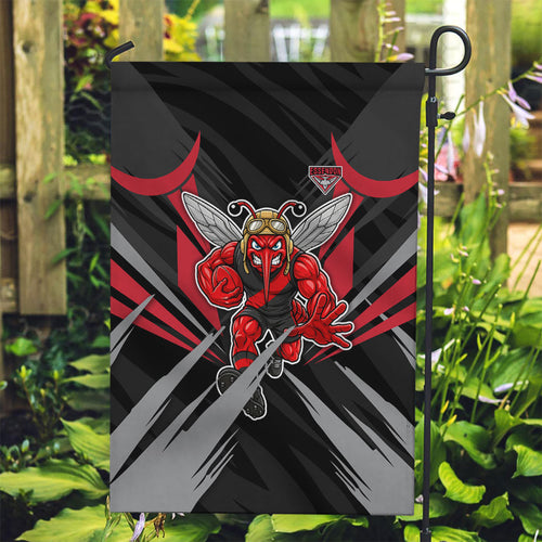 Essendon Bombers Australian Football Garden Flag Fierce Mosquito Pilot Mascot - Bold Team Colors