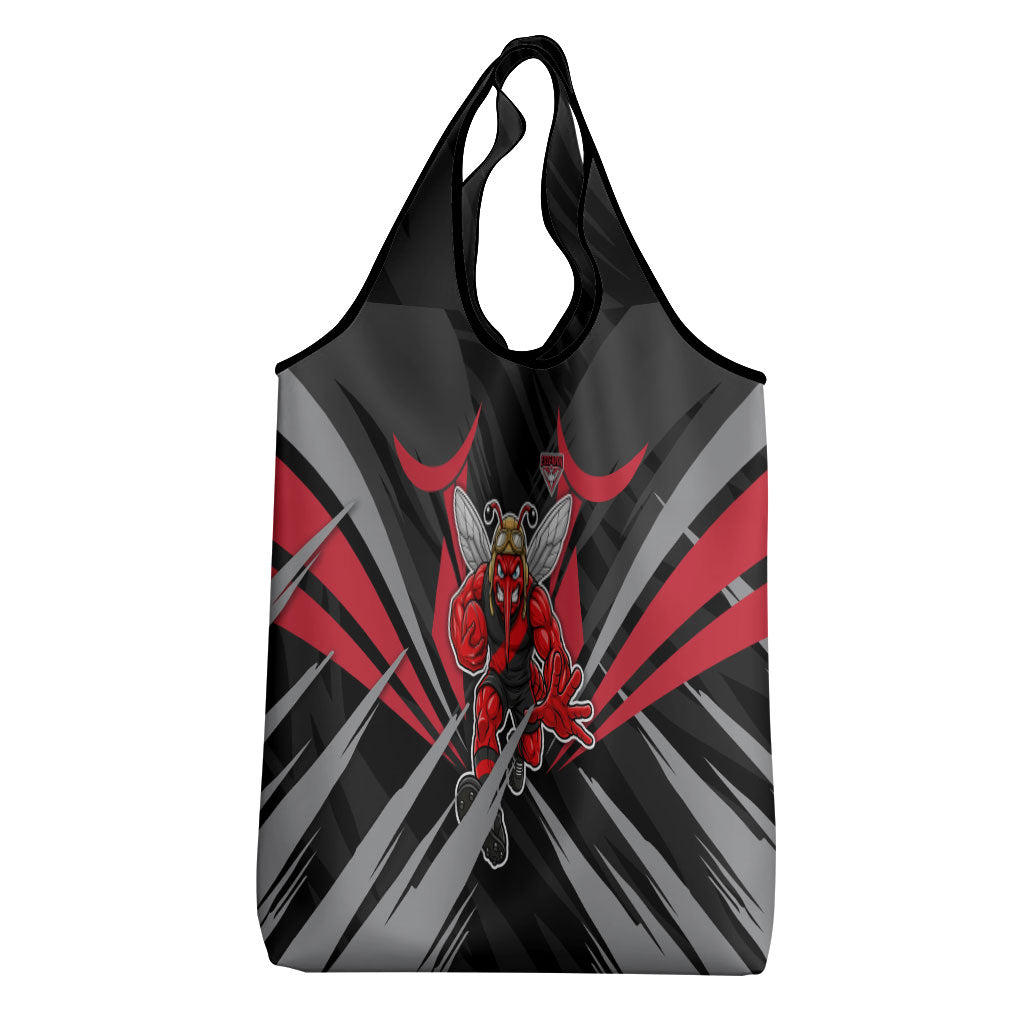 Essendon Bombers Australian Football Grocery Bag Fierce Mosquito Pilot Mascot - Bold Team Colors