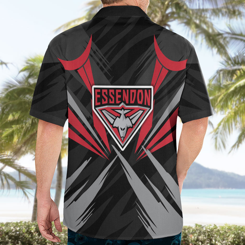 Essendon Bombers Australian Football Hawaiian Shirt Fierce Mosquito Pilot Mascot - Bold Team Colors