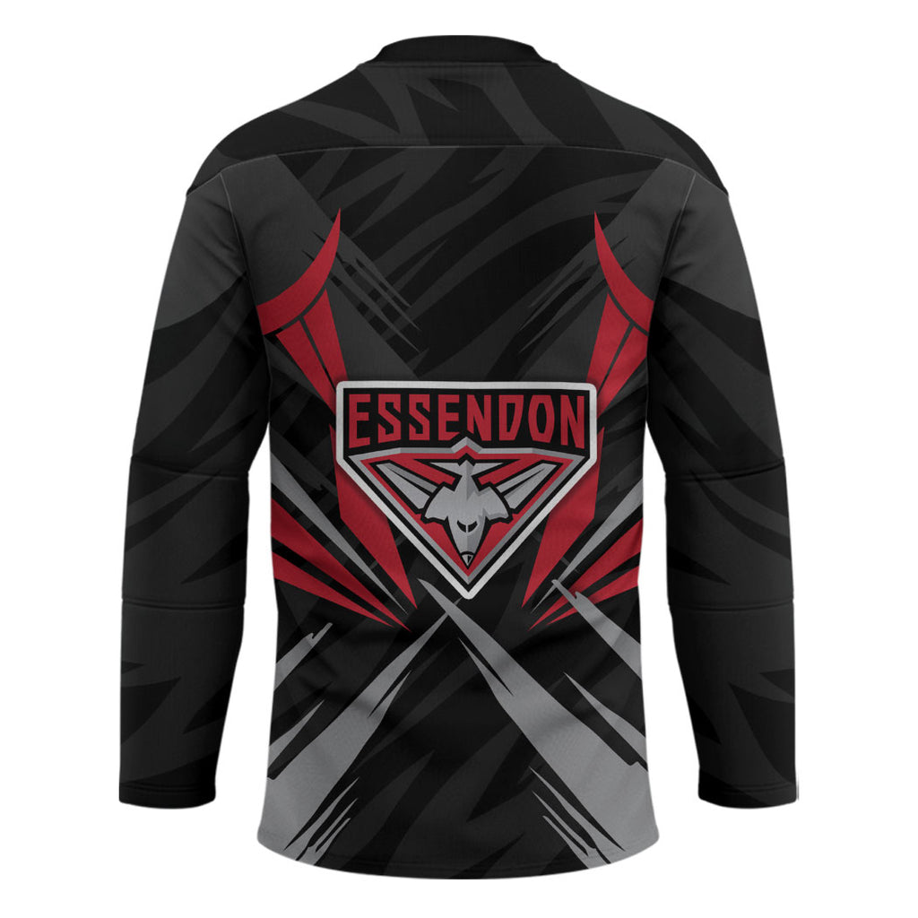Essendon Bombers Australian Football Hockey Jersey Fierce Mosquito Pilot Mascot - Bold Team Colors