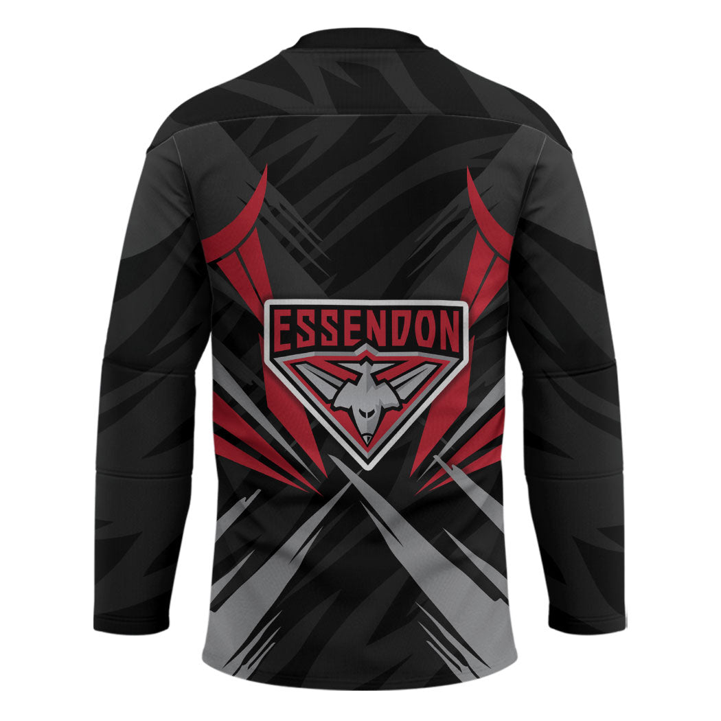 Essendon Bombers Australian Football Hockey Jersey Fierce Mosquito Pilot Mascot - Bold Team Colors