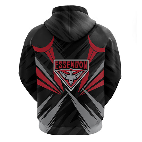 Essendon Bombers Australian Football Hoodie Fierce Mosquito Pilot Mascot - Bold Team Colors