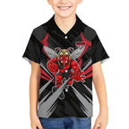 Essendon Bombers Australian Football Kid Hawaiian Shirt Fierce Mosquito Pilot Mascot - Bold Team Colors