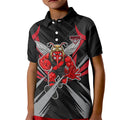 Essendon Bombers Australian Football Kid Polo Shirt Fierce Mosquito Pilot Mascot - Bold Team Colors
