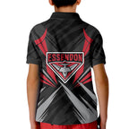Essendon Bombers Australian Football Kid Polo Shirt Fierce Mosquito Pilot Mascot - Bold Team Colors