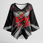 Essendon Bombers Australian Football Kimono Sleeve Blouse Fierce Mosquito Pilot Mascot - Bold Team Colors