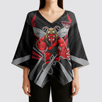 Essendon Bombers Australian Football Kimono Sleeve Blouse Fierce Mosquito Pilot Mascot - Bold Team Colors