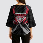 Essendon Bombers Australian Football Kimono Sleeve Blouse Fierce Mosquito Pilot Mascot - Bold Team Colors