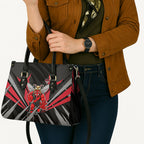 Essendon Bombers Australian Football Leather Bag Fierce Mosquito Pilot Mascot - Bold Team Colors