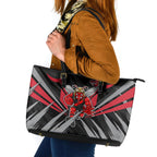 Essendon Bombers Australian Football Leather Tote Bag Fierce Mosquito Pilot Mascot - Bold Team Colors