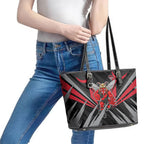 Essendon Bombers Australian Football Leather Tote Bag Fierce Mosquito Pilot Mascot - Bold Team Colors