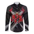 Essendon Bombers Australian Football Long Sleeve Button Shirt Fierce Mosquito Pilot Mascot - Bold Team Colors