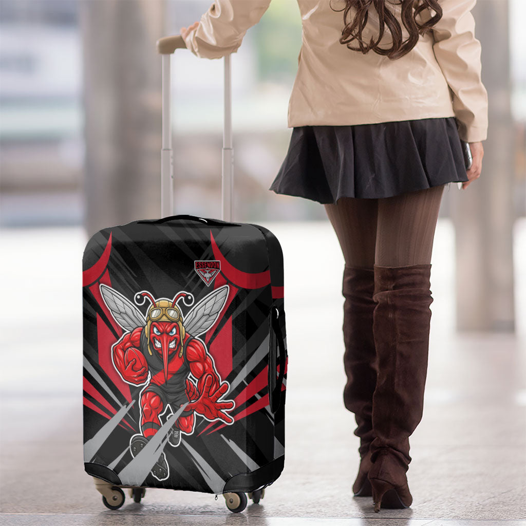 Essendon Bombers Australian Football Luggage Cover Fierce Mosquito Pilot Mascot - Bold Team Colors