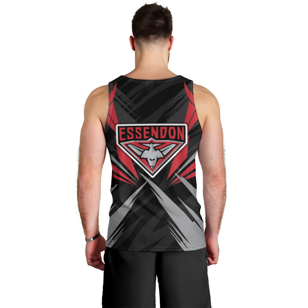 Essendon Bombers Australian Football Men Tank Top Fierce Mosquito Pilot Mascot - Bold Team Colors