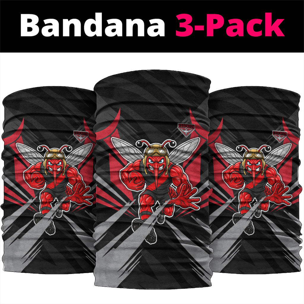 Essendon Bombers Australian Football Neck Gaiter Fierce Mosquito Pilot Mascot - Bold Team Colors