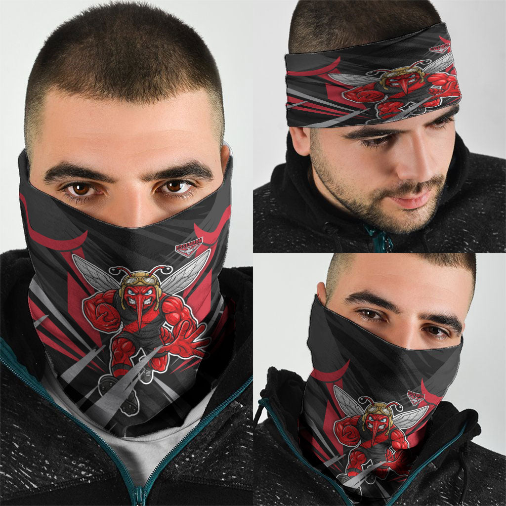 Essendon Bombers Australian Football Neck Gaiter Fierce Mosquito Pilot Mascot - Bold Team Colors