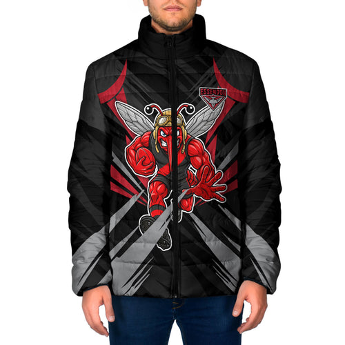 Essendon Bombers Australian Football Padded Jacket Fierce Mosquito Pilot Mascot - Bold Team Colors